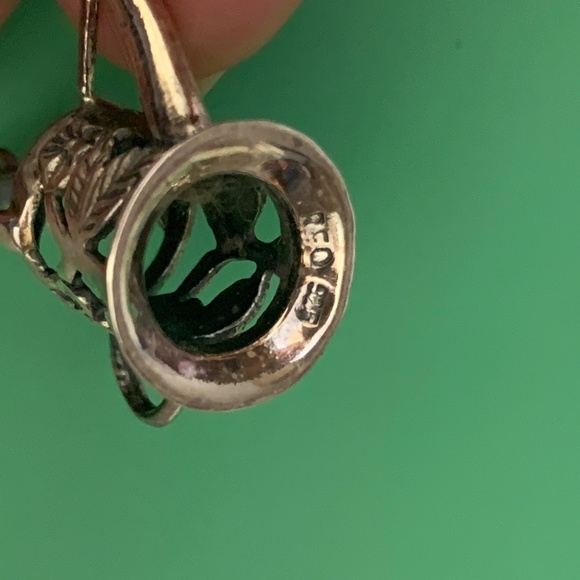 .925 Garden Watering Can Ornate Sterling Silver Jewelry Charm #vintage #keepsake - Picture 4 of 6